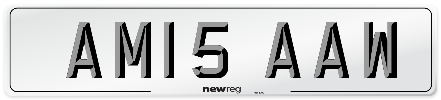 AM15 AAW Number Plate from New Reg